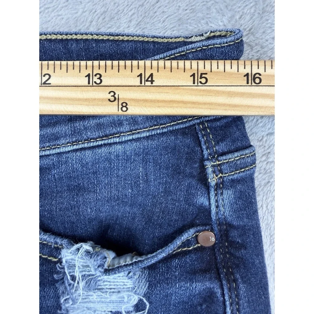 Judy Blue Jeans Women's Boyfriend Fit Size 9 / 29 Blue Dark Wash‎ Distressed